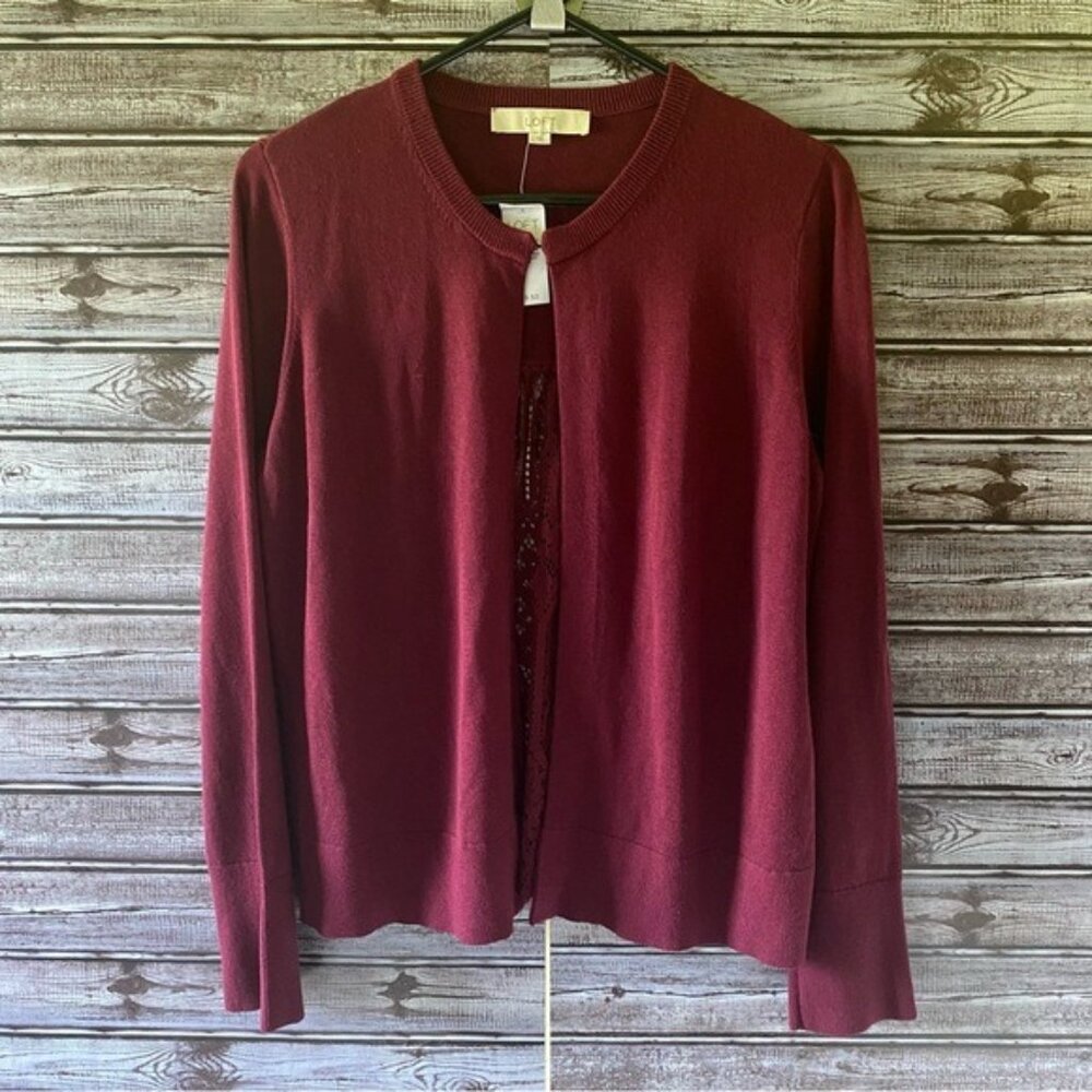 NWT LOFT Women's Lace Back Cardigan Size L